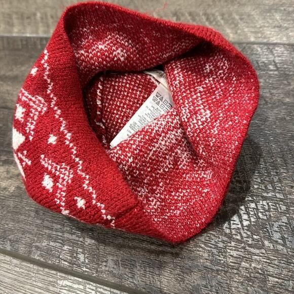 Bundle 2 Christian Siriano Women's Fair Isle Mockneck Sweater & Hat Red Size L - Picture 10 of 12
